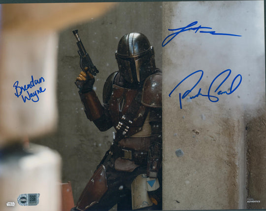 Pedro Pascal, Brendan Wayne, & Lateef Crowder Signed 11x14 Photo - SWAU Authenticated
